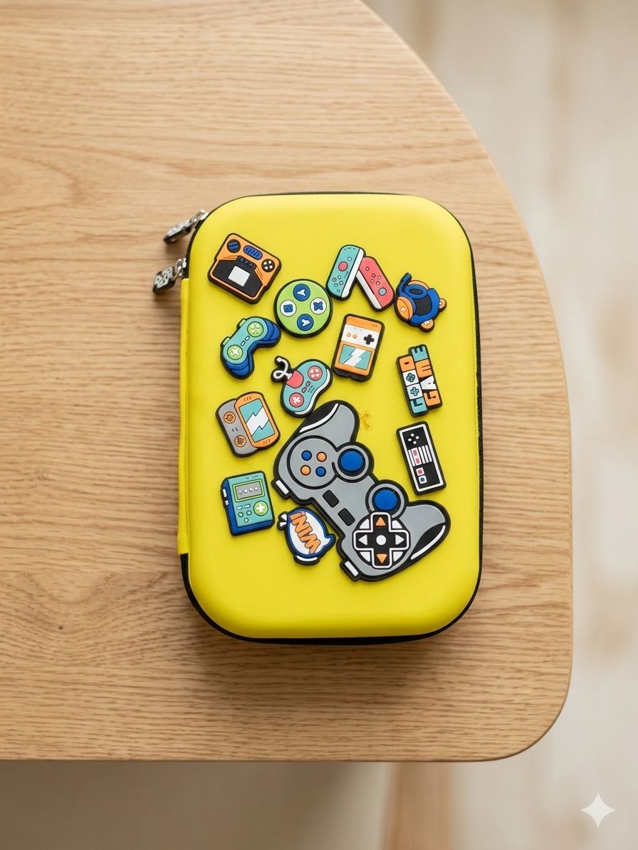 3D charms silicon pencil case