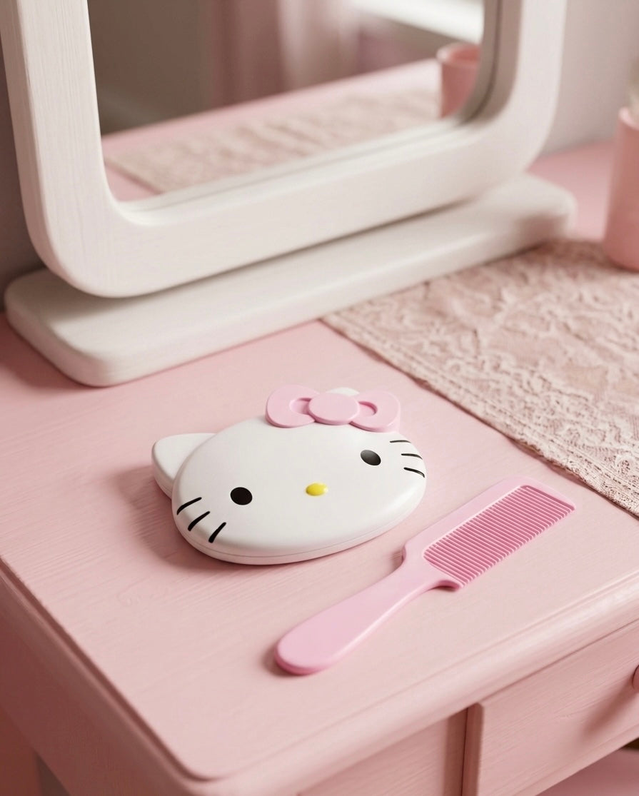 Hello Kitty Kids Handheld Mirror & Comb