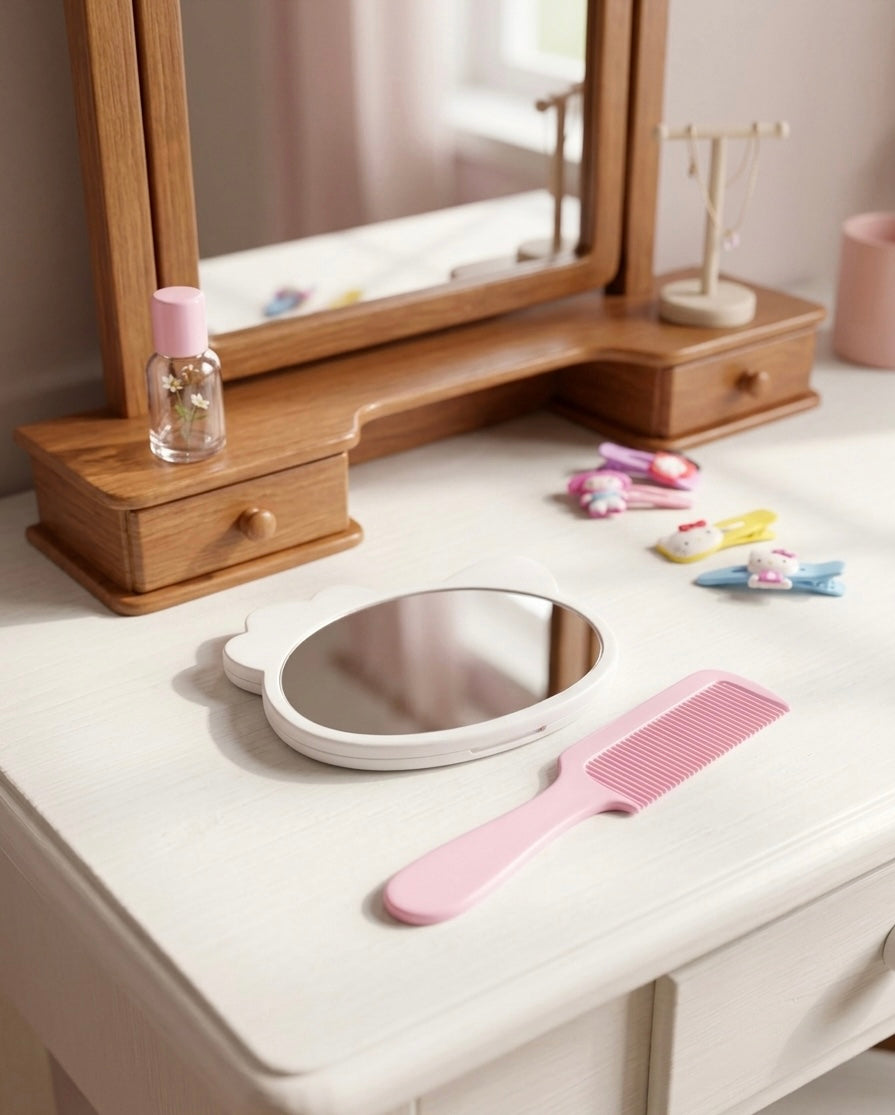 Hello Kitty Kids Handheld Mirror & Comb