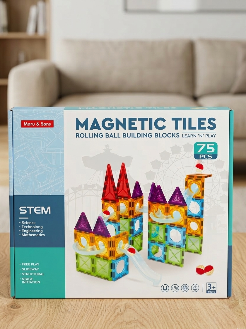 Magnetic tiles - 75 pieces